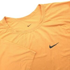 Nike Running T-Shirt Mens 2XL Orange Dri Fit Mesh Fitness Swoosh Logo DV9815-815